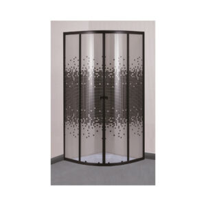 Astra Black Dots Quarter Round Shower Door (900 x 900)