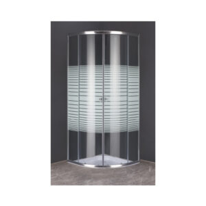 Astra White lines Quarter Round Shower Door (900 x 900)